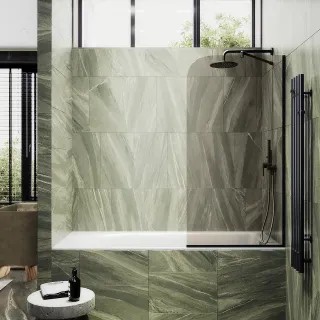 Шторка на ванну MaybahGlass MGV-135-6у 44см чёрный