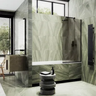 Шторка на ванну MaybahGlass MGV-125-6у 34см чёрный