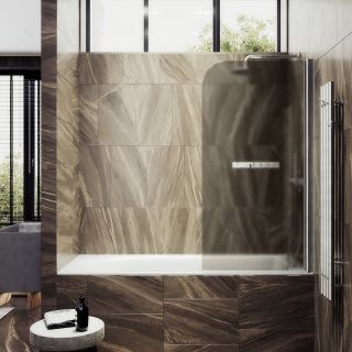 Шторка на ванну MaybahGlass MGV-778-5 60см хром матовый