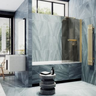 Шторка на ванну MaybahGlass MGV-772-3 50см золото