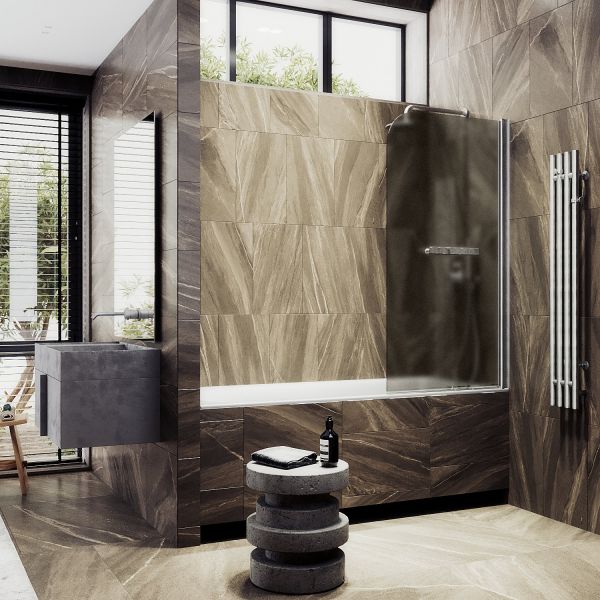 Шторка на ванну MaybahGlass MGV-778-5 60см хром матовый