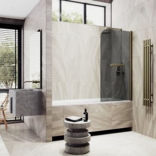 Шторка на ванну MaybahGlass MGV-791-2 80см бронза