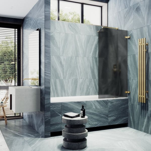 Шторка на ванну MaybahGlass MGV-654-3 70см золото