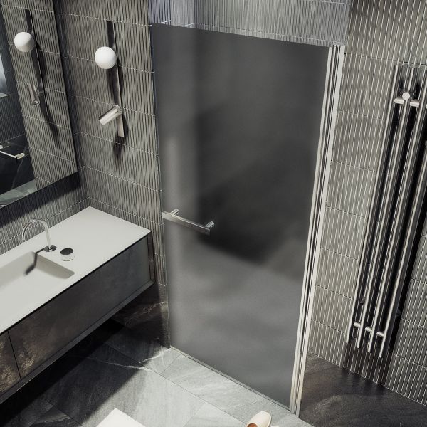 Душевая дверь MaybahGlass MGD-462-5 90см хром матовый/графит матовый