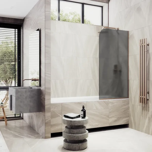 Шторка на ванну MaybahGlass MGV-153-2у 74см бронза