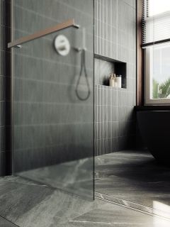 Душевая перегородка MaybahGlass MGD-731-5ш 79см хром матовый