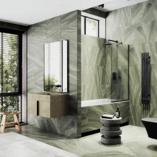 Шторка на ванну MaybahGlass MGV-94-6у 80см чёрный