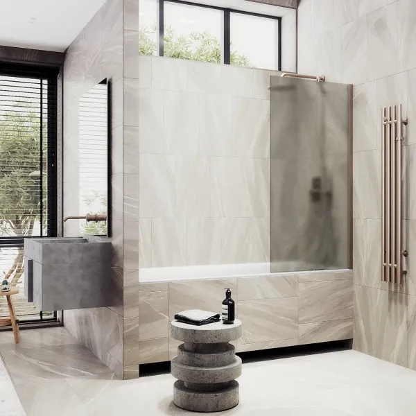 Шторка на ванну MaybahGlass MGV-77-2ш 90см бронза