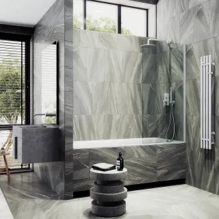 Шторка на ванну MaybahGlass MGV-62-1ш 40см белый