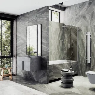 Шторка на ванну MaybahGlass MGV-59-1ш 60см белый