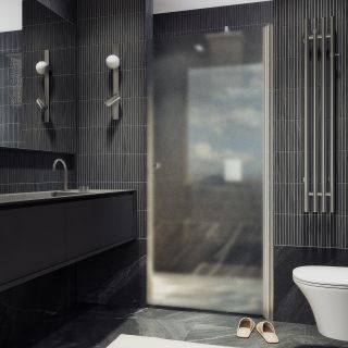 Душевая дверь MaybahGlass MGD-808-5 80см хром матовый