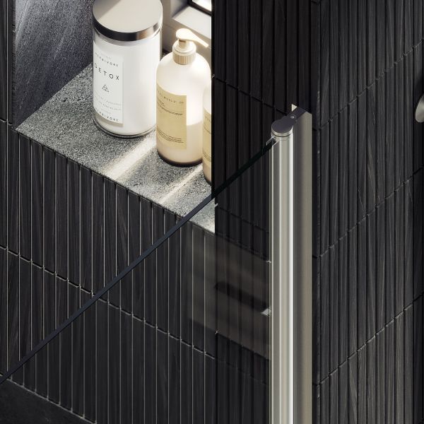 Душевая дверь MaybahGlass MGD-447-5 80см хром матовый/прозрачный