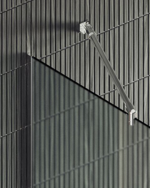 Душевая перегородка MaybahGlass MGD-700-5у 79см хром матовый