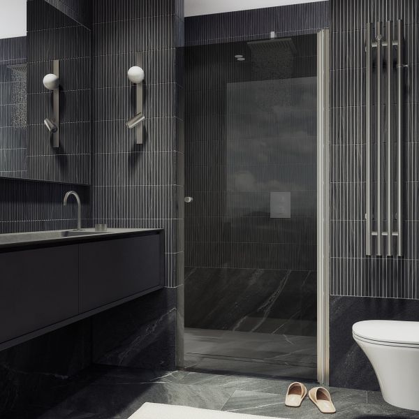 Душевая дверь MaybahGlass MGD-806-5 80см хром матовый