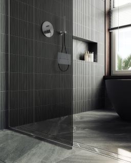 Душевая перегородка MaybahGlass MGD-698-5у 79см хром матовый