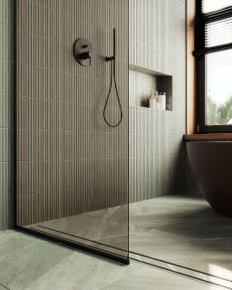 Душевая перегородка MaybahGlass MGD-696-6у 79см чёрный