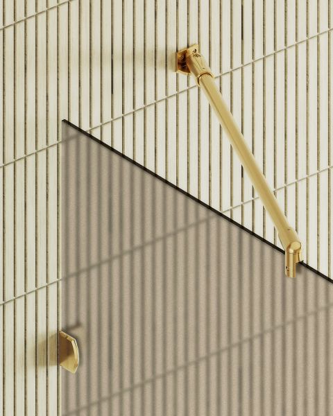 Душевая перегородка MaybahGlass MGD-265-3 79см золото