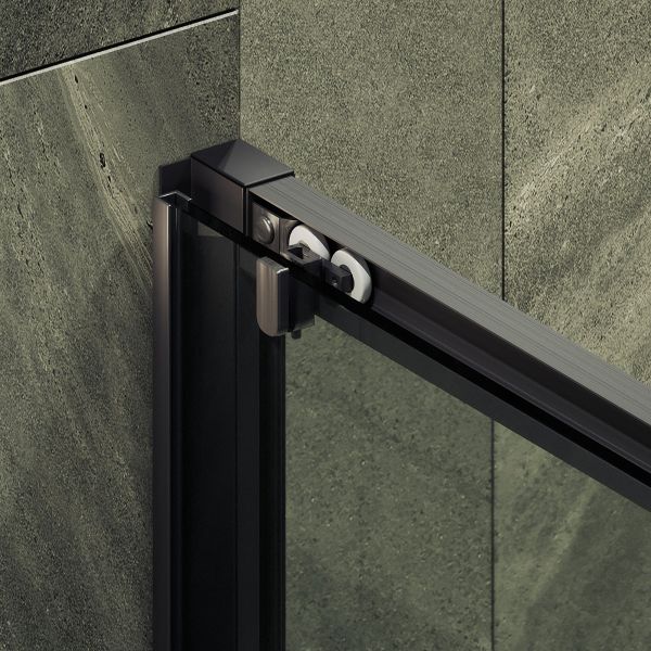 Душевая дверь MaybahGlass MGD-1277-6 150см чёрный/прозрачный