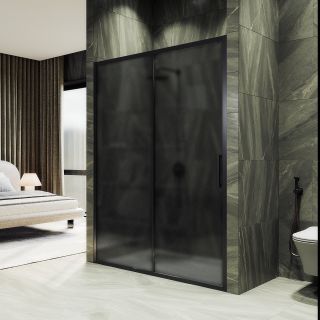 Душевая дверь MaybahGlass MGD-1288-6 120см чёрный/графит матовый