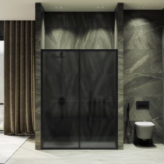 Душевая дверь MaybahGlass MGD-1288-6 120см чёрный/графит матовый