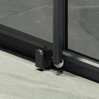 Душевая дверь MaybahGlass MGD-1285-6 150см чёрный/графит