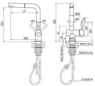 Смеситель для кухни Paulmark Dosse Do214418-SS нержавеющая сталь
