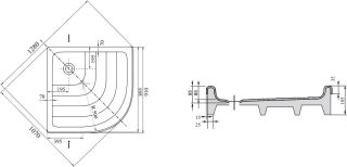 Душевой поддон Ravak Ronda-90 PU 90x90 A207001120