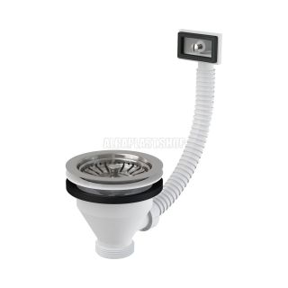 Водослив сифона для мойки AlcaPlast 6/4" с нержавеющей решеткой ?115 и гофропереливом A38