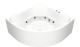 Акриловая ванна Bas Ривьера 161 см с каркасом, пристенная, четверть круга