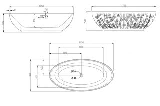 Акриловая ванна ABBER AB9283 175x100x58
