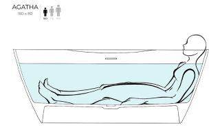 Ванна из искусственного камня Salini Agatha S-Stone 100221MRH 180x80см RAL снаружи