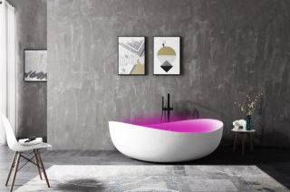 Акриловая ванна ABBER AB9239LED с хромотерапией 180x110см белый