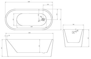 Акриловая ванна ABBER AB9272-1.6 160x70см белый