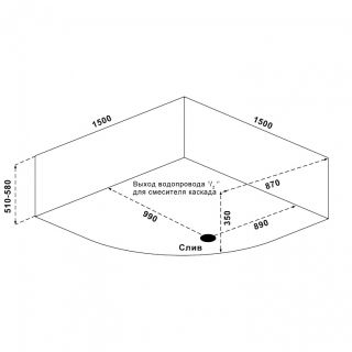 Акриловая ванна Bas Аура 150x150 см