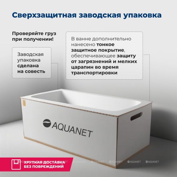 Акриловая ванна Aquanet Lotos 332845 180x80 см с каркасом