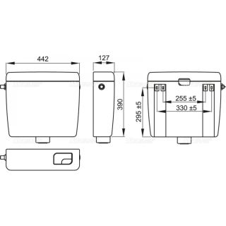 Универсальный бачок для унитаза AlcaPlast ALCA UNI DUAL A93-1/2"