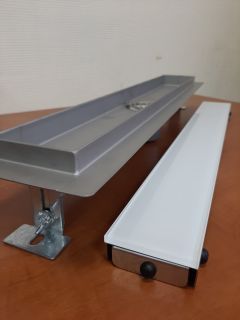 Душевой трап ALMAes Laguna LG70WH 70см белое стекло