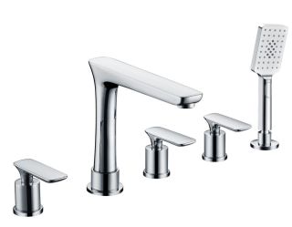 Смеситель для ванны на 5 отверстий AltroBagno Aperto 020102 Cr хром