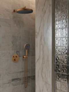 Душевая система с термостатом AltroBagno Bilancia 040417 RaSp медь матовая