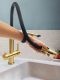 Смеситель для кухни с гибким изливом AltroBagno Flusso 050202 OrSp матовое золото 