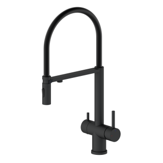 Смеситель для кухни с гибким изливом AltroBagno Flusso 050204 NeOp 	черный матовый