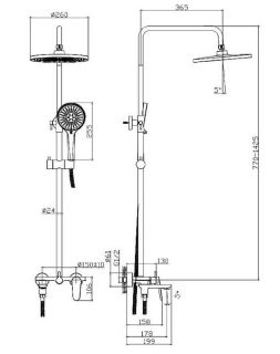 Душевая стойка Raglo R31.24.06 чёрный