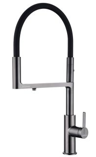 Смеситель для кухни Paulmark Tornado To213402-GB чёрный глянцевый