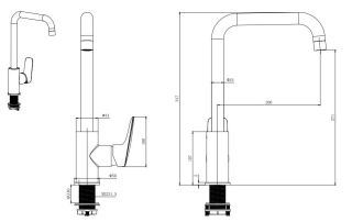 Смеситель для кухни Aquatek Вега AQ1081MB чёрный матовый