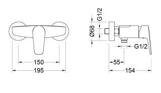 Комплект для душа Aquatek Бетта AQ1132CR хром