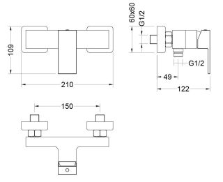 Комплект для душа Aquatek Либра AQ1632MB чёрный матовый