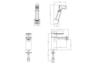 Смеситель для раковины с гигиеническим душем Aquatek Ника AQ1812BGM оружейная сталь