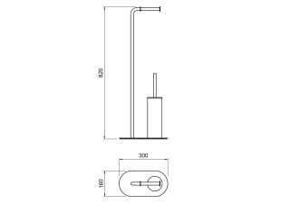 Держатель туалетной бумаги с ершиком напольный Aquatek Оберон AQ4231BG шлифованное золото
