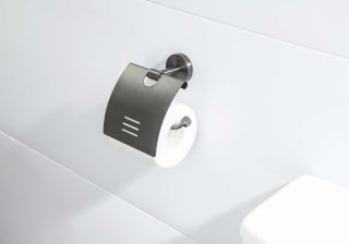 Бумагодержатель с крышкой Aquatek Бетта AQ4609BGM оружейная сталь