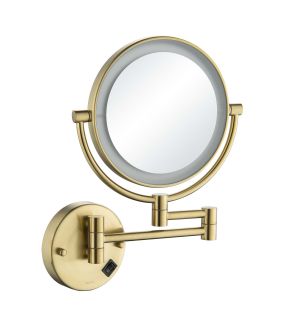 Зеркало косметическое настенное Aquatek AQ4912BG с подсветкой 5х шлифованное золото